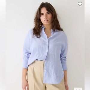 J Crew Perfect-fit Baird McNutt Irish Linen Shirt - French blue, size 2